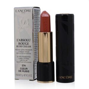 NEW Lancôme L'Absolu Rouge Ruby Cream Lipstick 274 Coeur De Rubis (0.10 Oz | 3 g